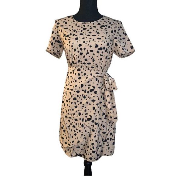 Shein Printed Tie Front Mini Dress - Picture 3 of 9